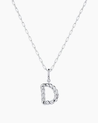 Crew Alphabet Statement Charm Necklace || option::Silver Plated, D