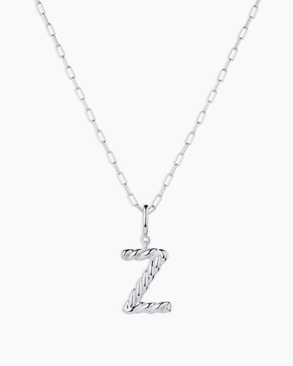 Crew Alphabet Statement Charm Necklace || option::Silver Plated, Z