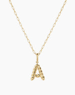 Crew Alphabet Statement Charm Necklace || option::18K Gold Plated, A