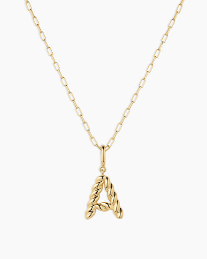 Crew Alphabet Statement Charm Necklace || option::18K Gold Plated, A