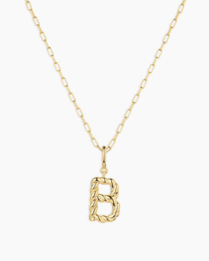 Crew Alphabet Statement Charm Necklace || option::18K Gold Plated, B