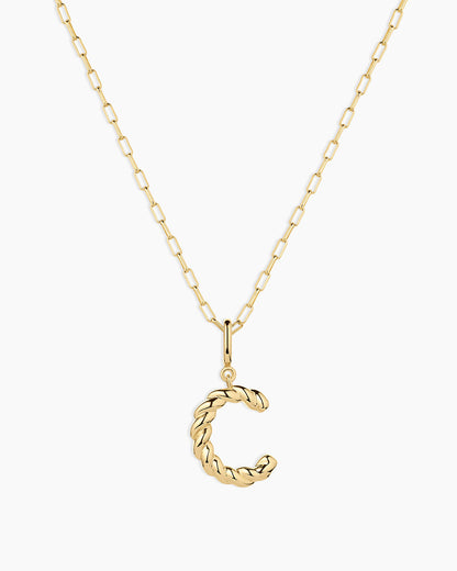 Crew Alphabet Statement Charm Necklace || option::18K Gold Plated, C