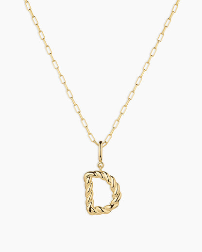 Crew Alphabet Statement Charm Necklace || option::18K Gold Plated, D