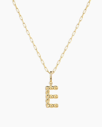Crew Alphabet Statement Charm Necklace || option::18K Gold Plated, E