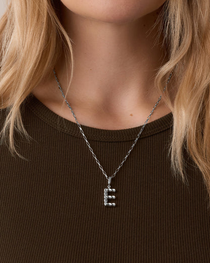 Crew Alphabet Statement Charm || option::Silver Plated, E