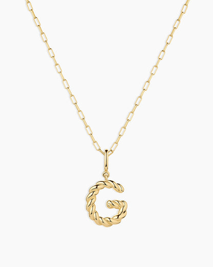 Crew Alphabet Statement Charm Necklace || option::18K Gold Plated, G