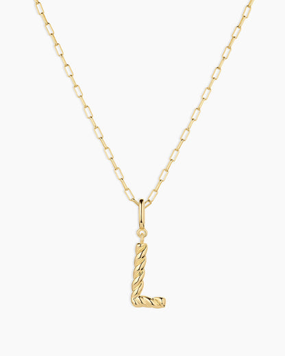 Crew Alphabet Statement Charm Necklace || option::18K Gold Plated, L