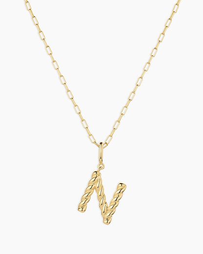 Crew Alphabet Statement Charm Necklace || option::18K Gold Plated, N