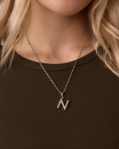 Crew Alphabet Statement Charm || option::Silver Plated, N