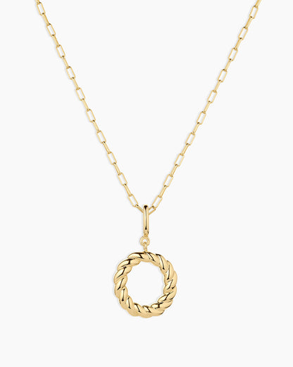 Crew Alphabet Statement Charm Necklace || option::18K Gold Plated, O