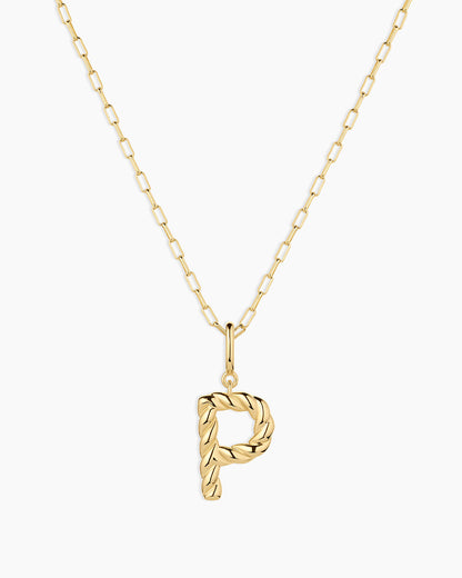 Crew Alphabet Statement Charm Necklace || option::18K Gold Plated, P