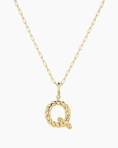 Crew Alphabet Statement Charm Necklace || option::18K Gold Plated, Q