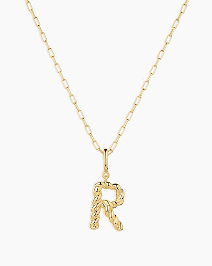 Crew Alphabet Statement Charm Necklace || option::18K Gold Plated, R