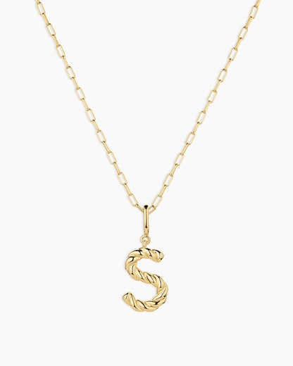 Crew Alphabet Statement Charm Necklace || option::18K Gold Plated, S
