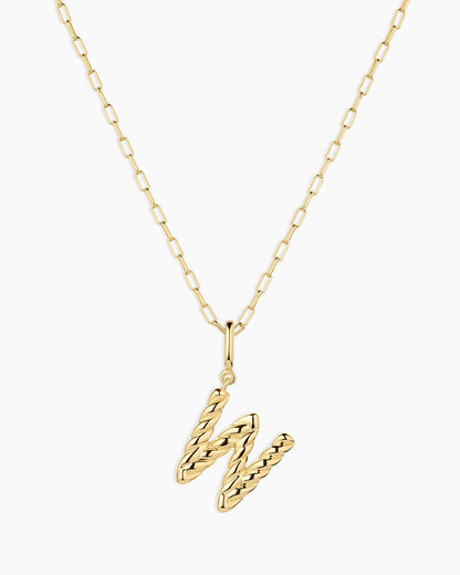 Crew Alphabet Statement Charm Necklace || option::18K Gold Plated, W