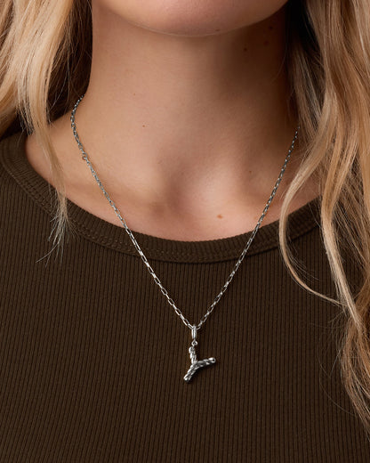Crew Alphabet Statement Charm || option::Silver Plated, Y