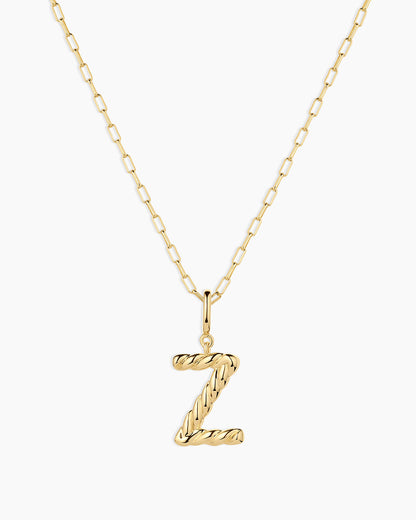Crew Alphabet Statement Charm Necklace || option::18K Gold Plated, Z