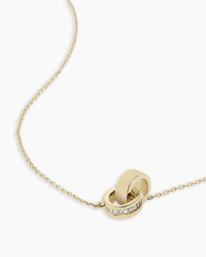 Diamond Bond Interlocking Rose Necklace