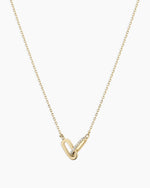 Diamond Bond Interlocking Link Necklace || option::14K Solid Gold, Single