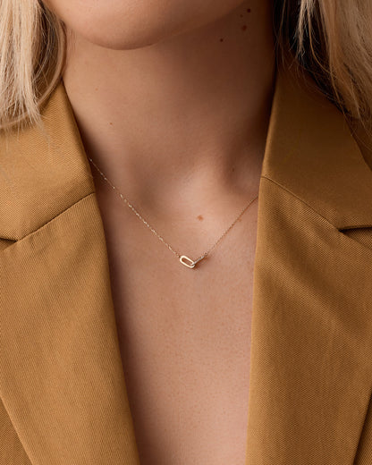 Diamond Bond Interlocking Link Necklace || option::14K Solid Gold, Set