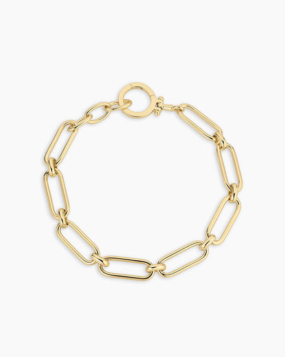 Zoey Statement Link Bracelet || option::18K Gold Plated