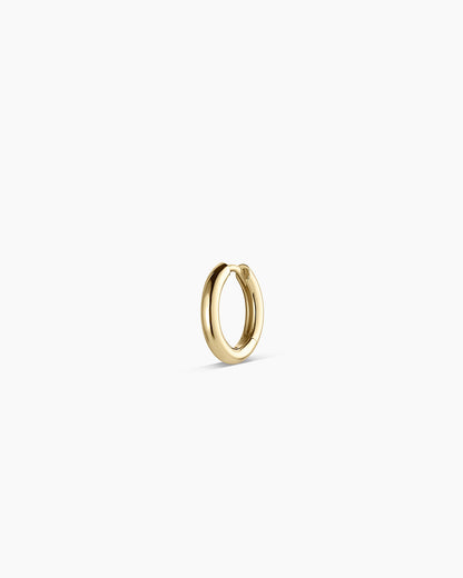 14K Gold Everyday Single Huggie || option::14K Solid Gold, 11mm