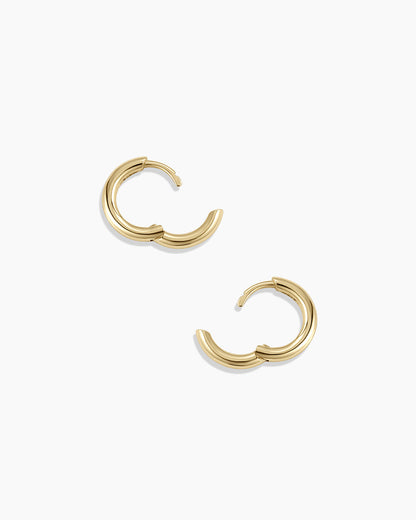 14K Gold Everyday Huggies || option::14K Solid Gold, 11mm