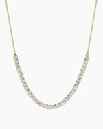 Lab Grown Diamond Tennis Row Necklace || option::14K Solid Gold