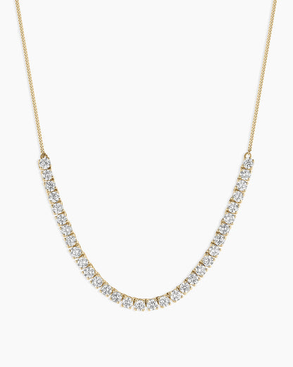 Lab Grown Diamond Tennis Row Necklace || option::14K Solid Gold