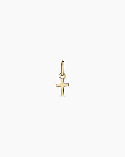 14K Gold Cross Charm || option::14K Solid Gold