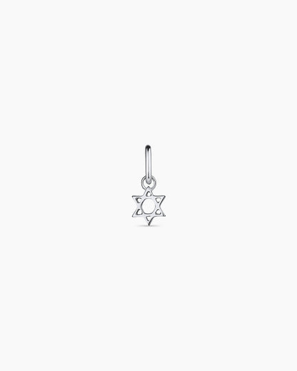 14K Gold Star of David Charm || option::14K Solid White Gold