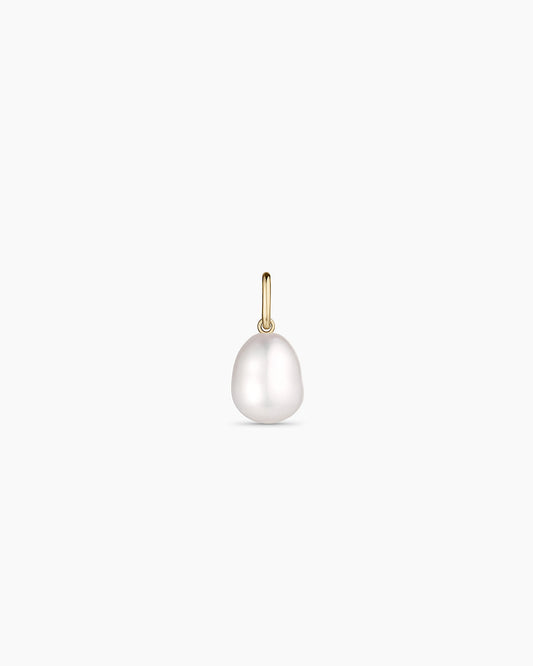 14K Gold Pearl Charm || option::14K Solid Gold