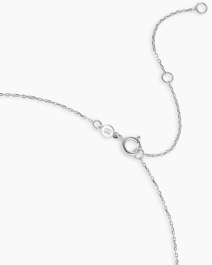 Diamond Vintage Alphabet Charm Necklace || option::14K Solid White Gold, C