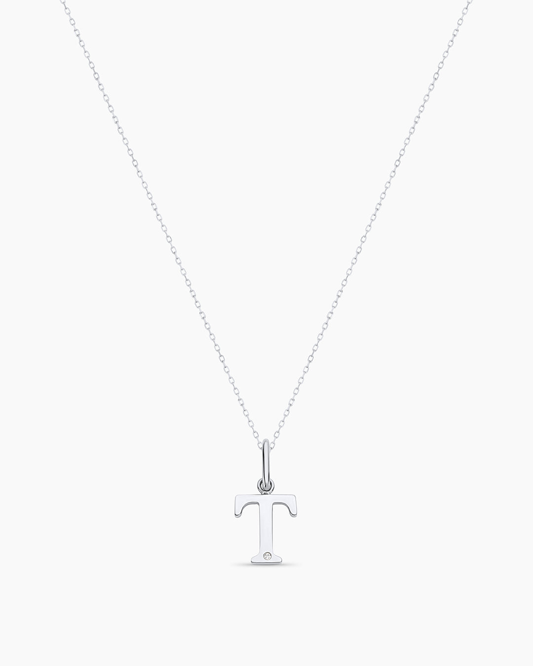 Diamond Vintage Alphabet Charm Necklace