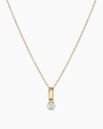 Lab Grown Diamond Halo Charm Necklace || option::14K Solid Gold