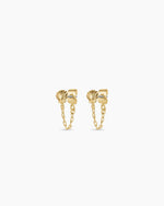 Shell Chain Huggies || option::18K Gold Plated