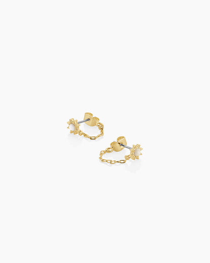 Sun Chain Huggies || option::18K Gold Plated