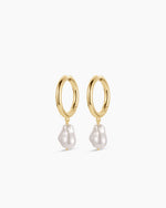 Pearl Cove Hoops || option::18K Gold Plated