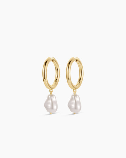 Pearl Cove Hoops || option::18K Gold Plated