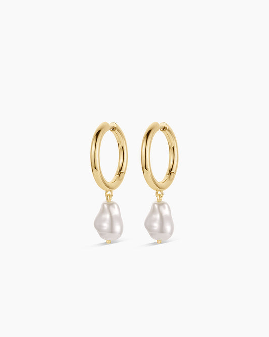 Pearl Cove Hoops || option::18K Gold Plated