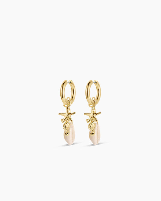 Ocean Cluster Hoops || option::18K Gold Plated