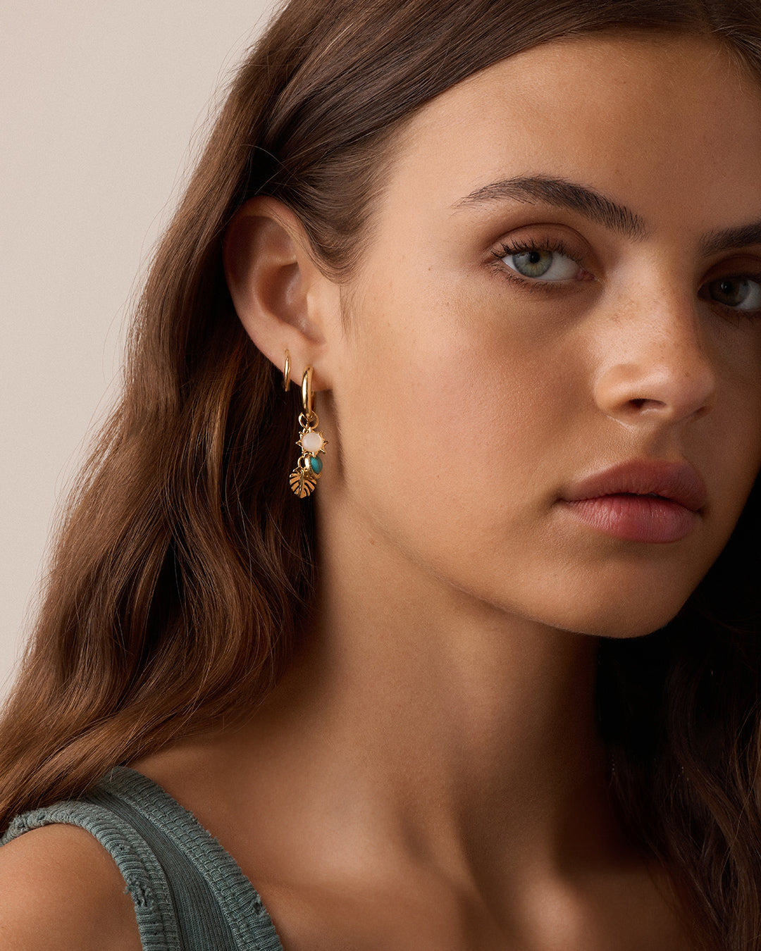 Beach Cluster Hoops || option::18K Gold Plated
