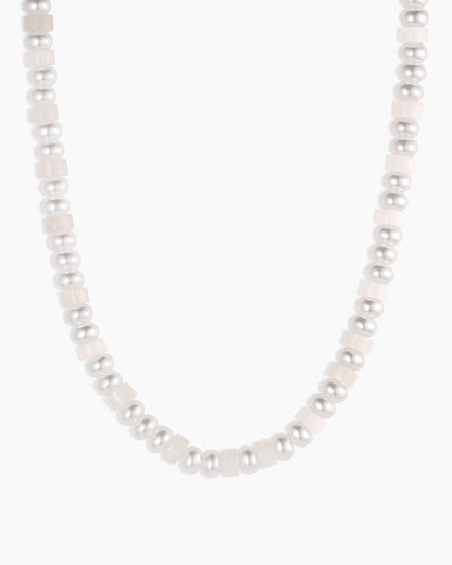 Harbor Statement Necklace || option::18K Gold Plated, White Jade