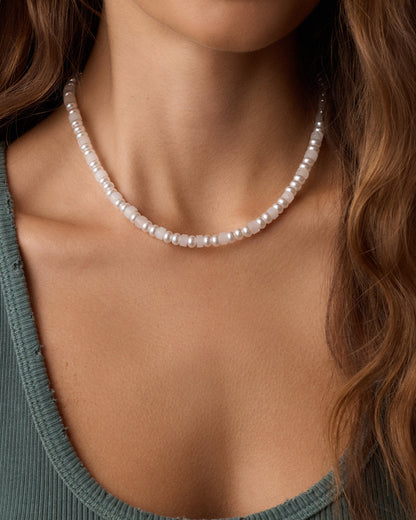 Harbor Statement Necklace || option::18K Gold Plated, White Jade