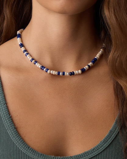 Harbor Statement Necklace || option::18K Gold Plated, Lapis