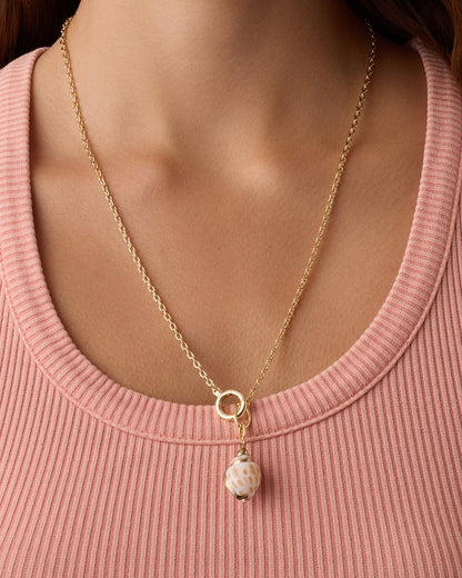 Tulip Shell Parker Charm || option::18K Gold Plated