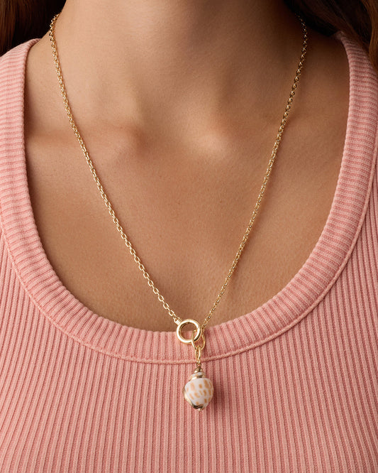 Tulip Shell Parker Charm || option::18K Gold Plated