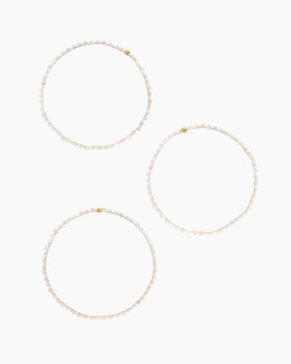 Harbor Bracelet Set || option::18K Gold Plated, Mother of Pearl