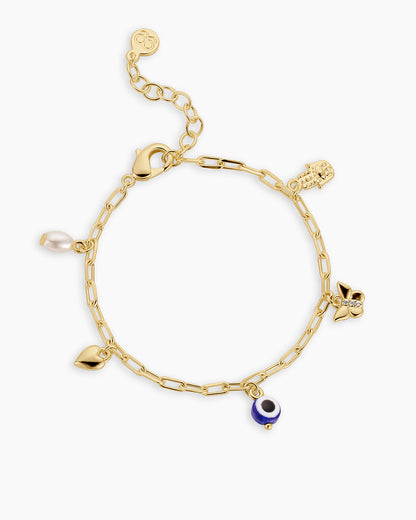 Connection Mini Charm Bracelet || option::18K Gold Plated