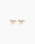 Diamond Put a Bow on it Studs || option::14K Solid Gold